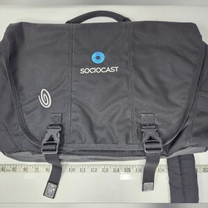 SocioCast Black Messenger Bag